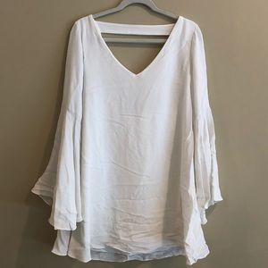 White Lulu’s Long Sleeve Midi Dress